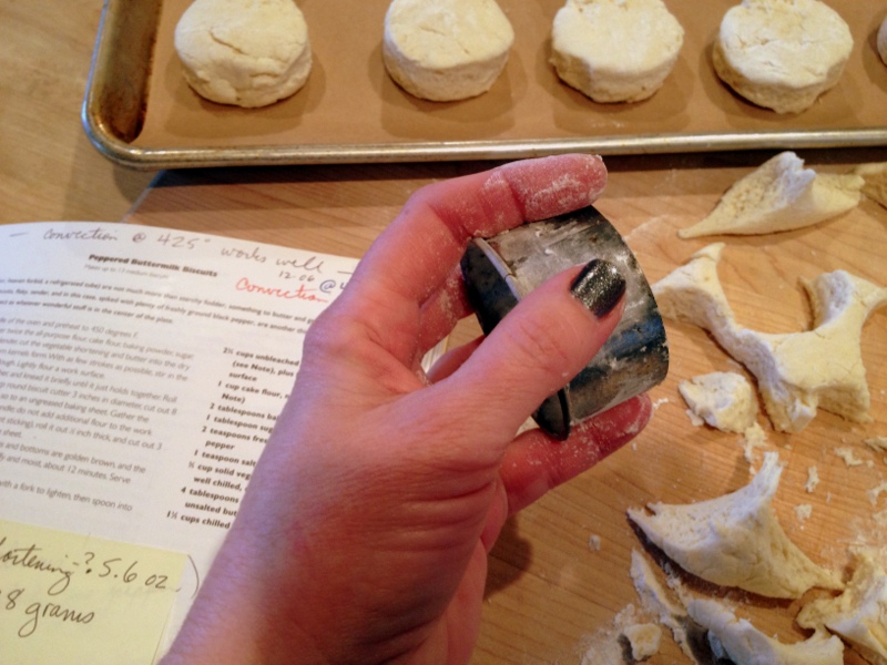 Why, yes, my nail polish matches my stainless steel biscuit cutter. Thanks for noticing.