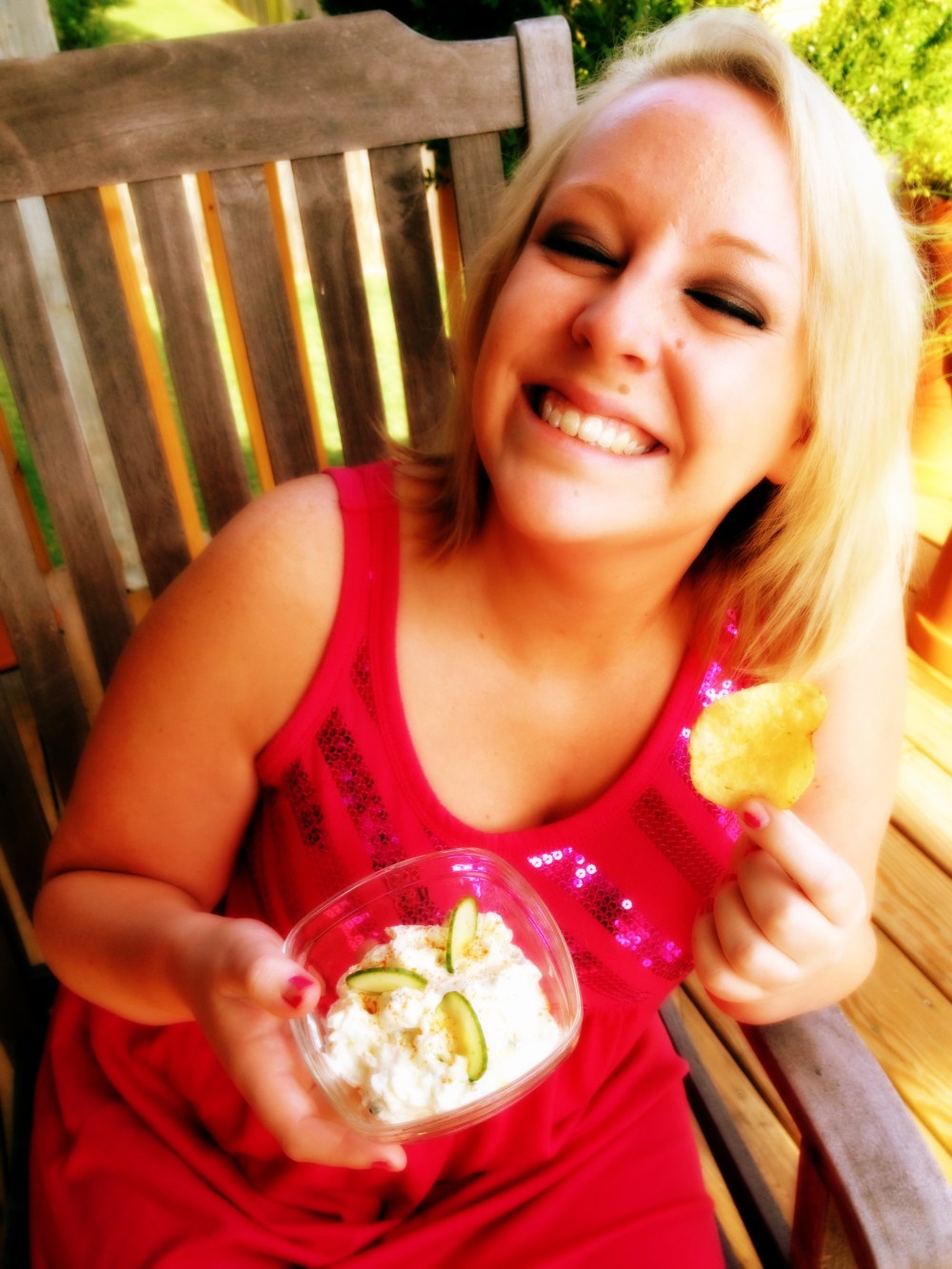 Last born, happy that no one's making her eat broccoli anymore.